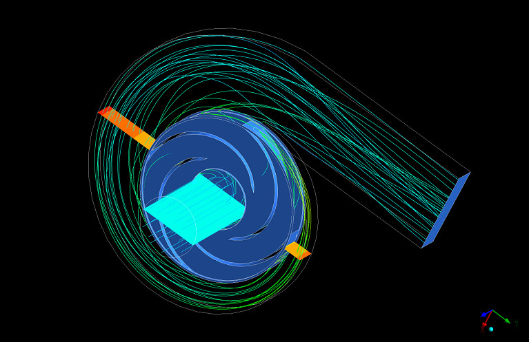 streamline view of a exhaust blower