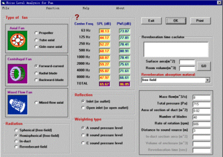 Fan noise calculation tool